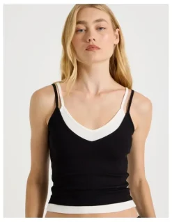There After Double Layer Cami in Black