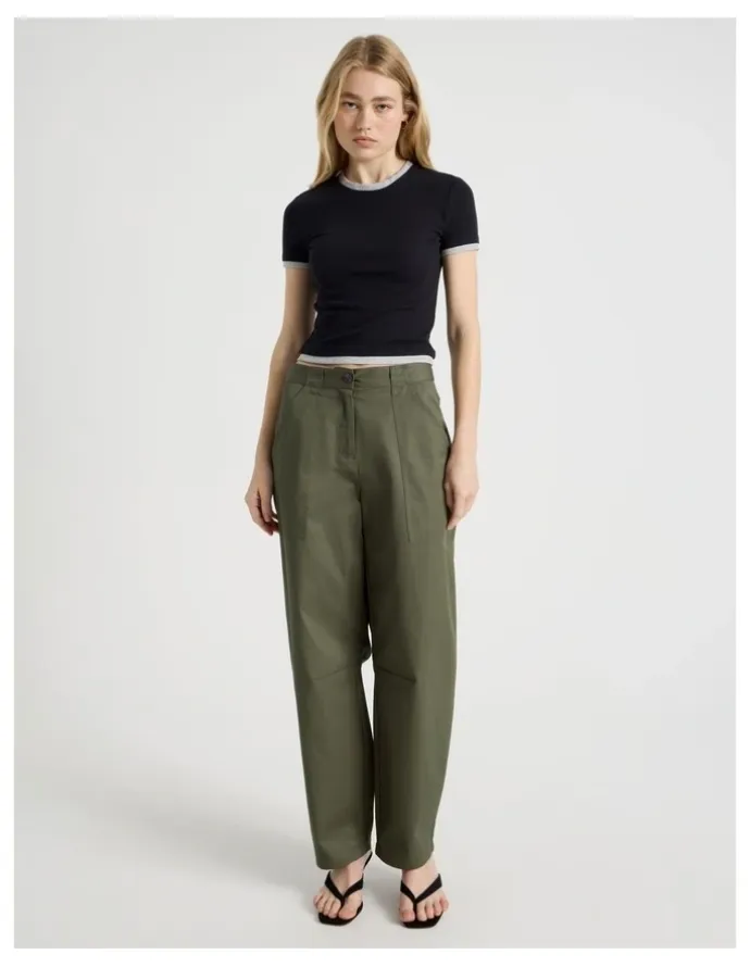 There After Double Layer Tee in Jet Black and Grey Marle