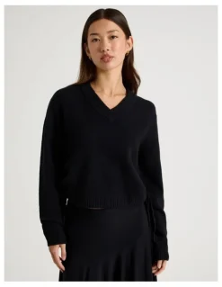 There After Gather Side Knit in Jet Black
