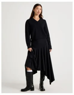 There After Gather Side Knit in Jet Black