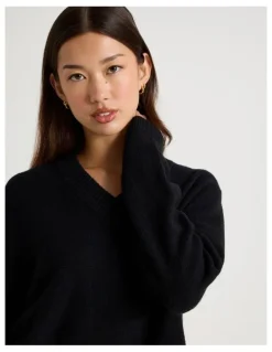 There After Gather Side Knit in Jet Black