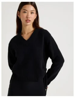 There After Gather Side Knit in Jet Black