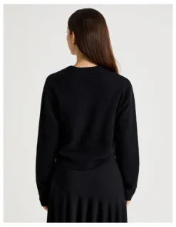 There After Gather Side Knit in Jet Black