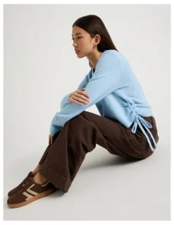 There After Gather Side Knit in Chambray Blue