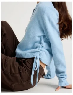 There After Gather Side Knit in Chambray Blue