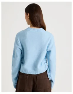 There After Gather Side Knit in Chambray Blue