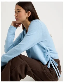 There After Gather Side Knit in Chambray Blue