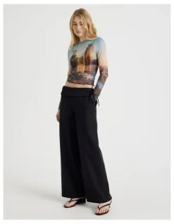 There After Mesh Long Sleeve Tee in City Print