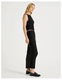 There After Mesh Midi Skirt in Black