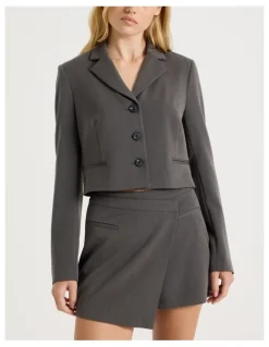 There After Mini Wrap Skirt in Charcoal