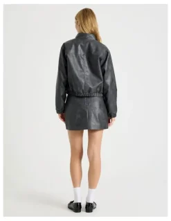 There After PU Leather Mini Skirt in Black