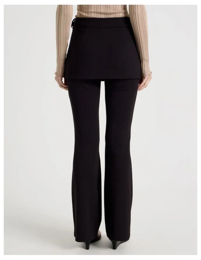 There After Skirt Overlay Pants in Jet Black