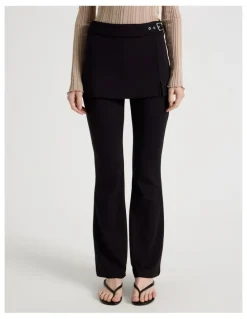 There After Skirt Overlay Pants in Jet Black
