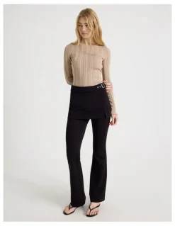 There After Skirt Overlay Pants in Jet Black
