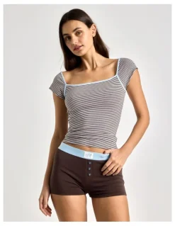 There After Soft Days Jersey Sleep Short in Chocolate