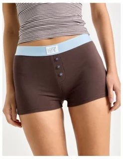 There After Soft Days Jersey Sleep Short in Chocolate