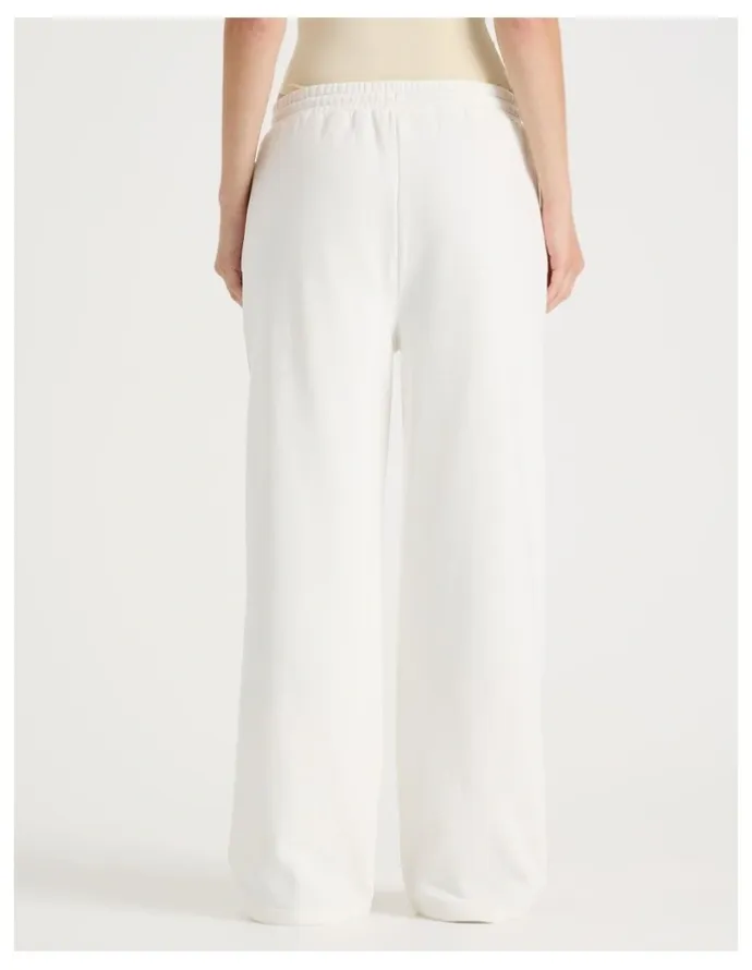 There After Wide Leg Jogger in White