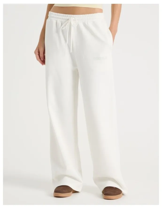 There After Wide Leg Jogger in White