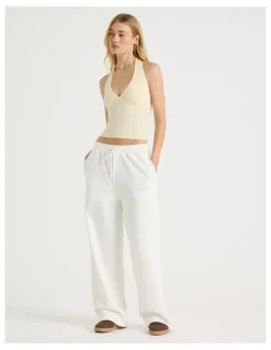 There After Wide Leg Jogger in White