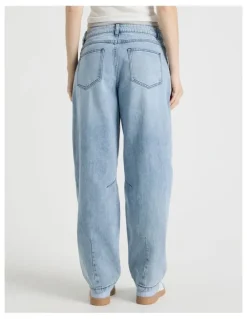 There After Baggy Barrel Leg with Studs in Light Blue