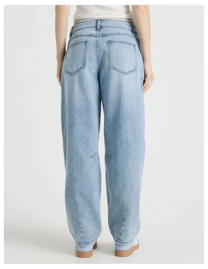 There After Baggy Barrel Leg with Studs in Light Blue