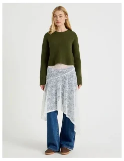There After Crew Sweater in Khaki