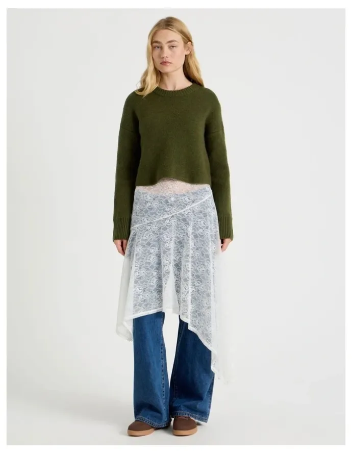 There After Crew Sweater in Khaki