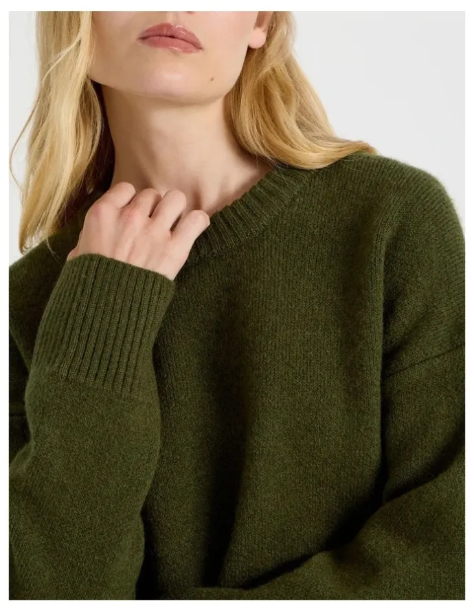 There After Crew Sweater in Khaki