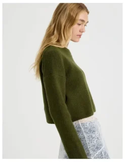 There After Crew Sweater in Khaki