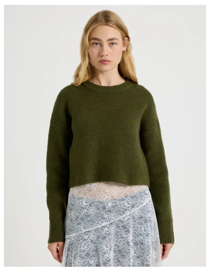 There After Crew Sweater in Khaki