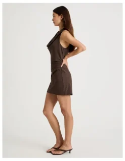 There After Halter Neck Mini Dress in Bracken