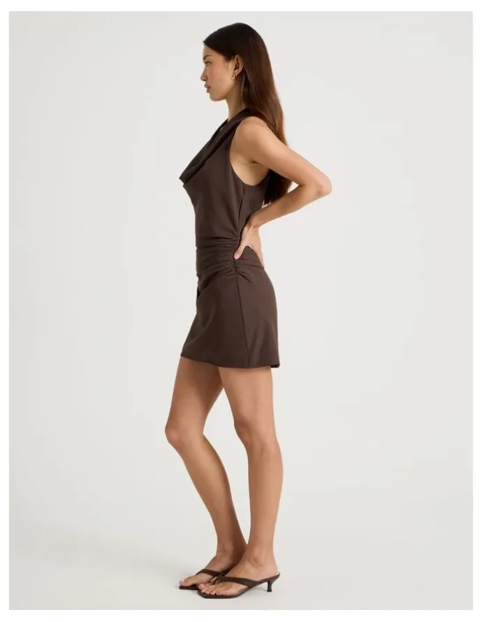 There After Halter Neck Mini Dress in Bracken