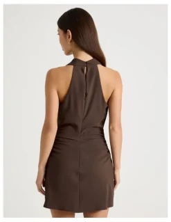 There After Halter Neck Mini Dress in Bracken