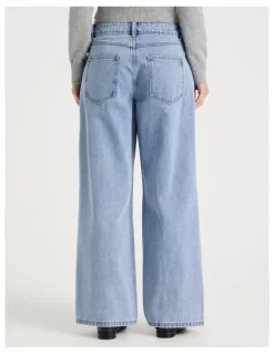 There After Low Rise Baggy Jeans in Light Blue