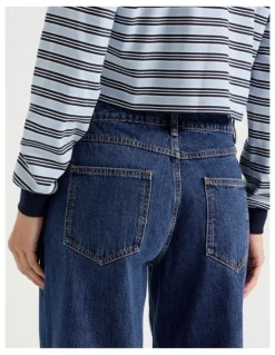 There After Low Rise Baggy Jeans in Mid Blue