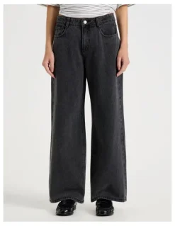 There After Low Rise Baggy Jeans in Black