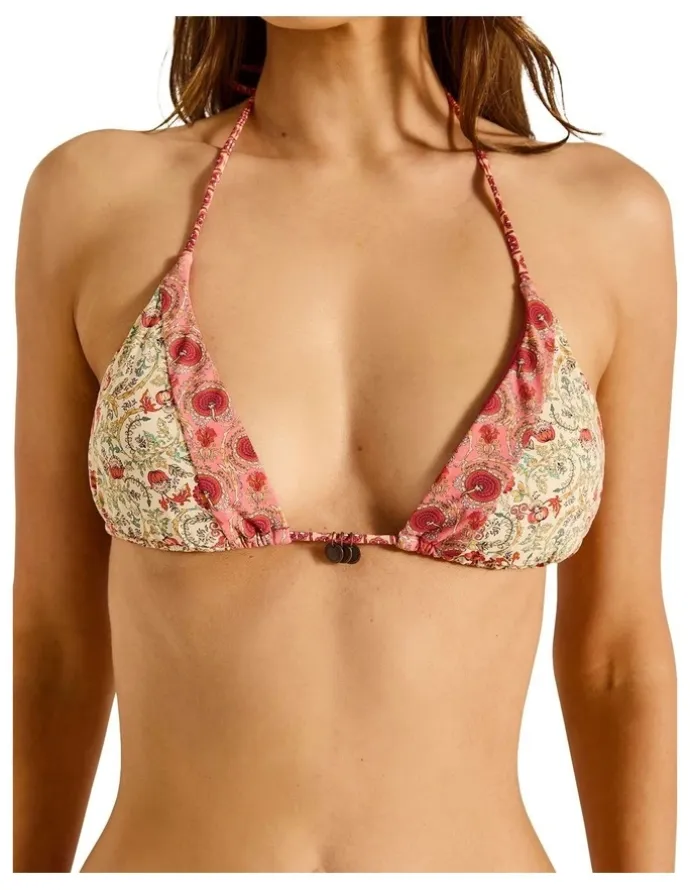 Tigerlily Rosselini Tara Triangle Bikini Top in Red