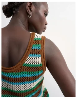 TOPSHOP Guru Multi Stripped Knit Vest in Multi