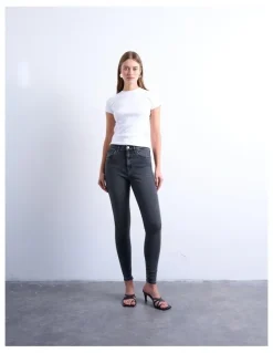 TOPSHOP Jamie High Rise Skinny Jeans in Black