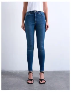 TOPSHOP Jamie High Rise Skinny Jeans in Blue