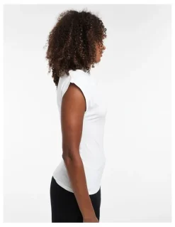 TOPSHOP Kerstin Knot Detal T-shirt in Ivory