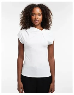 TOPSHOP Kerstin Knot Detal T-shirt in Ivory