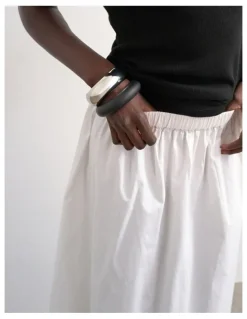 TOPSHOP Lina Lace Ankle Skirt in White