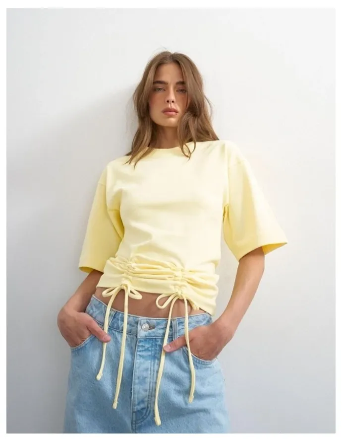 TOPSHOP MALLE DETAIL T-SHIRT