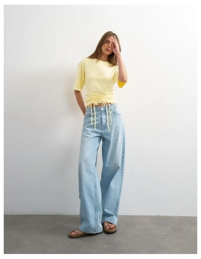 TOPSHOP MALLE DETAIL T-SHIRT