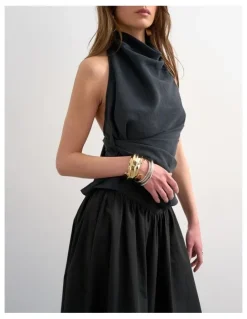 TOPSHOP Sally Ankle Skirt in Black