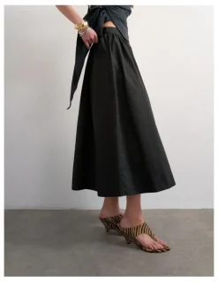 TOPSHOP Sally Ankle Skirt in Black