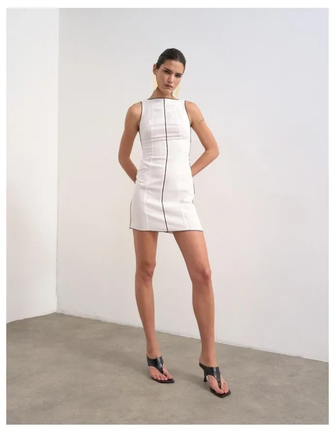 TOPSHOP Jana Mini Dress in White