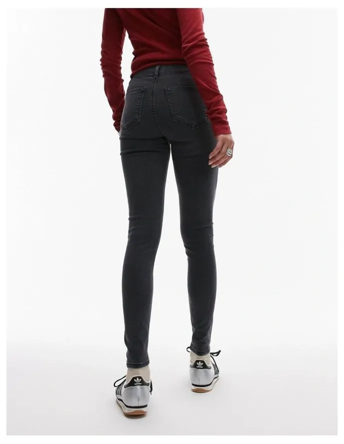 TOPSHOP Joni Skinny Denim Jeans in Black