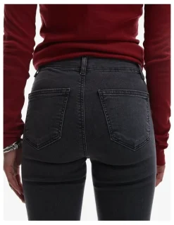 TOPSHOP Joni Skinny Denim Jeans in Black